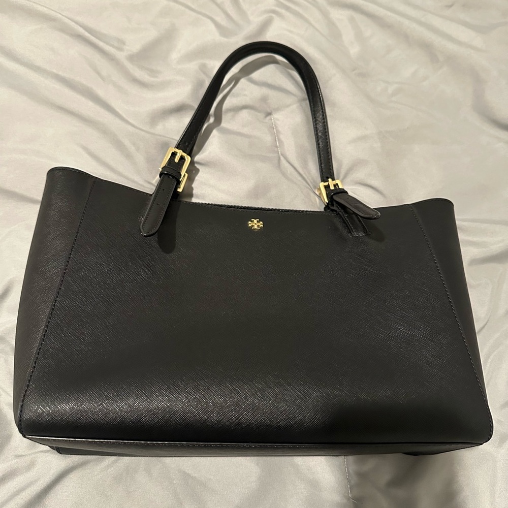 Tory Burch Black Tote with Gold Details
